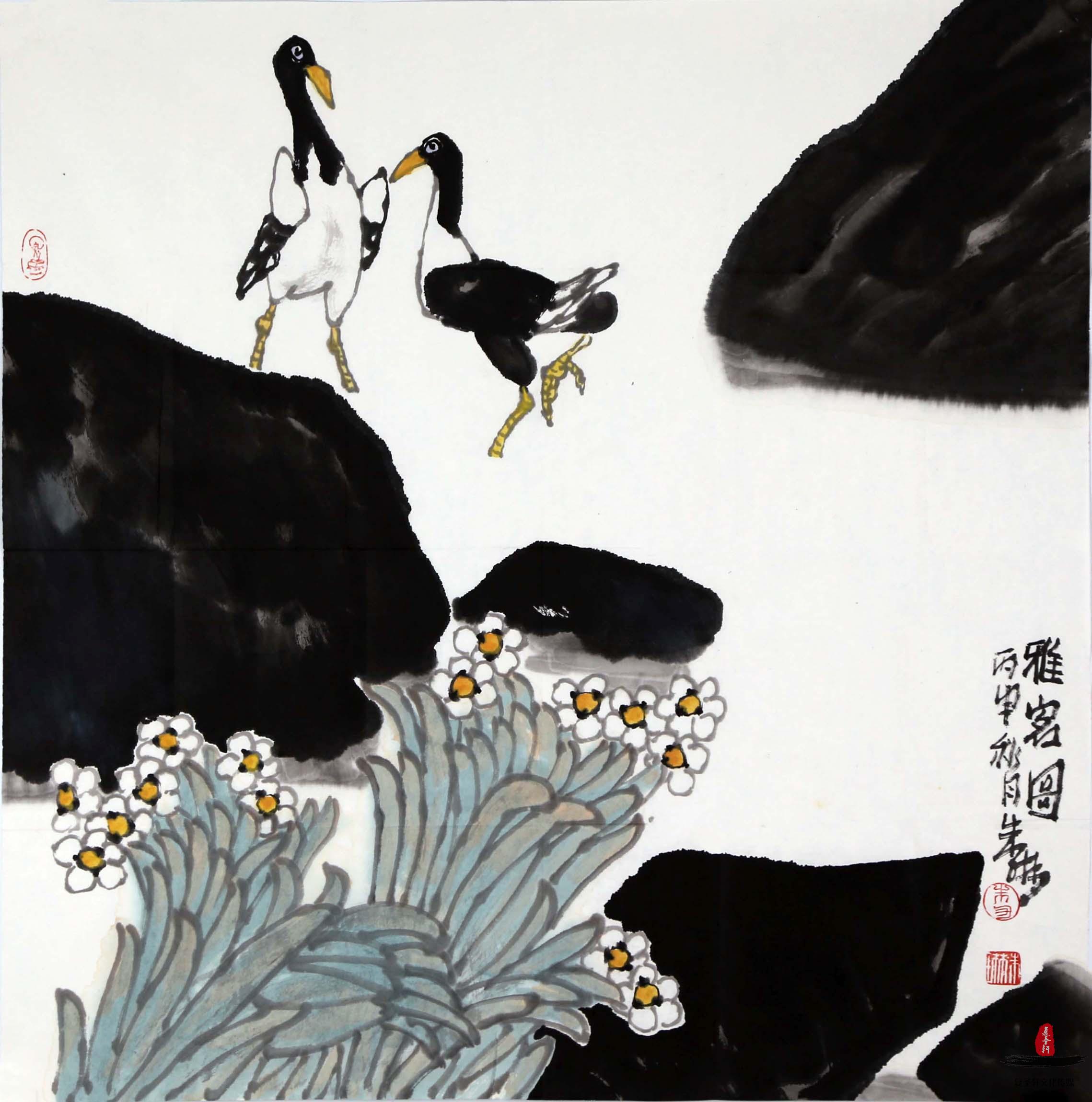 朱琳花鸟《雅客图》